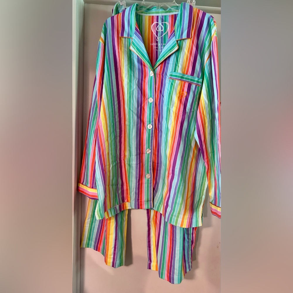 Victoria's Secret Multicolor Striped Pajama Set